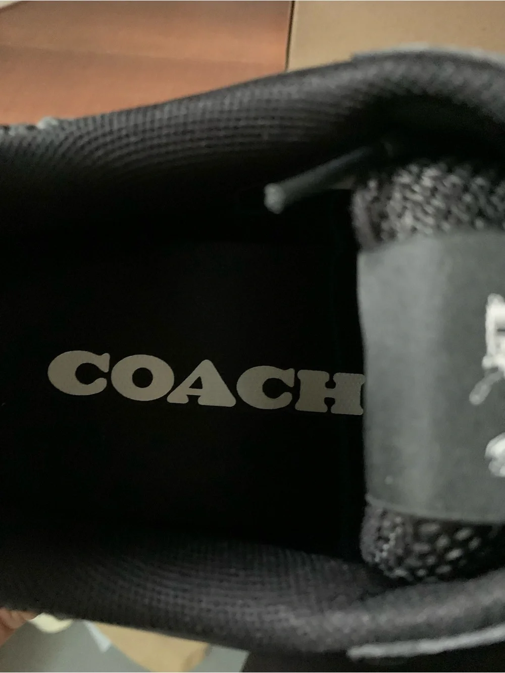 Coach Strider Black Leather Men's Low Top Sneakers (CY250) New with box Size 12